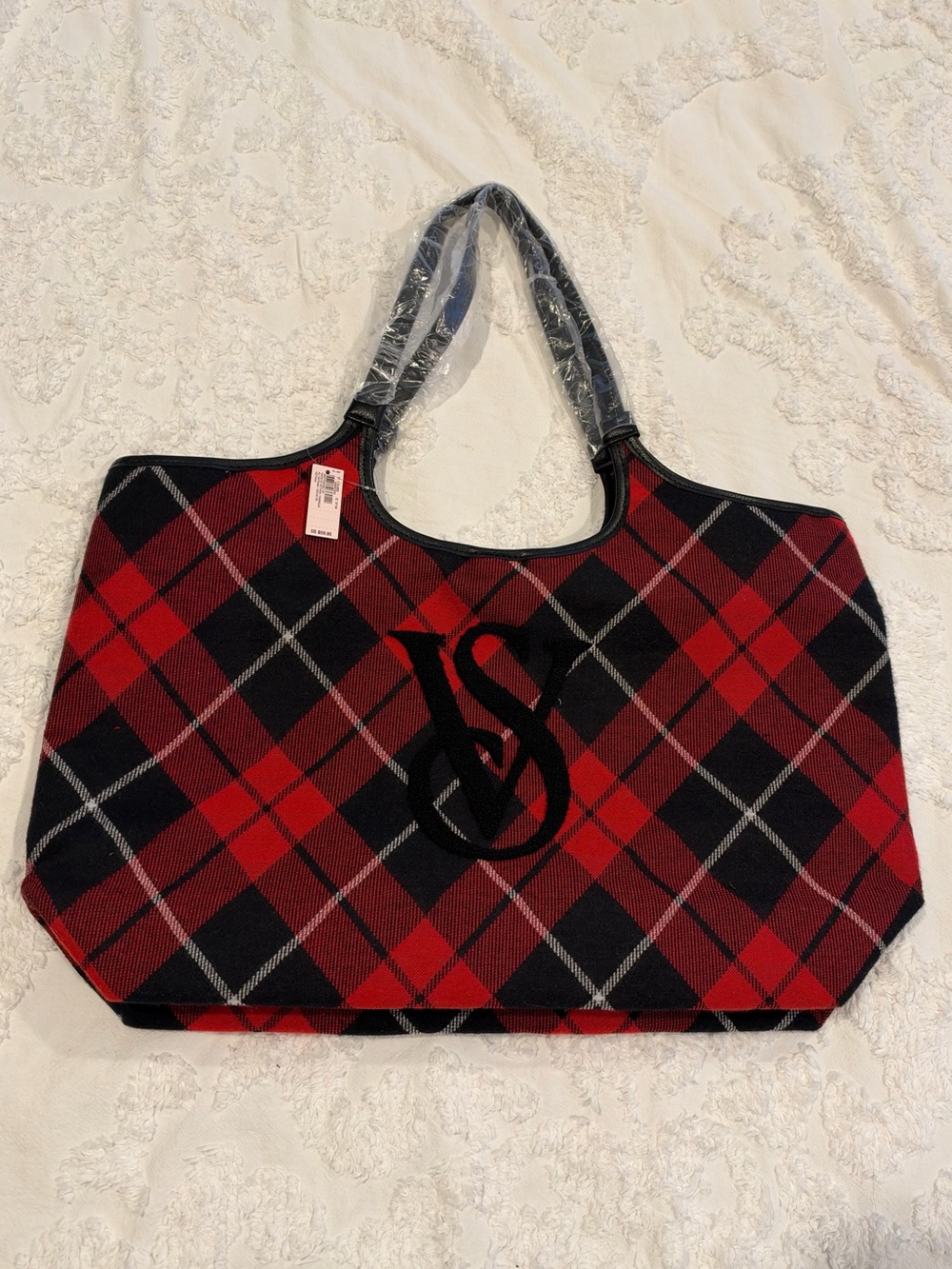 Victoria’s Secret Red Black Plaid Tote Bag
(NWT)